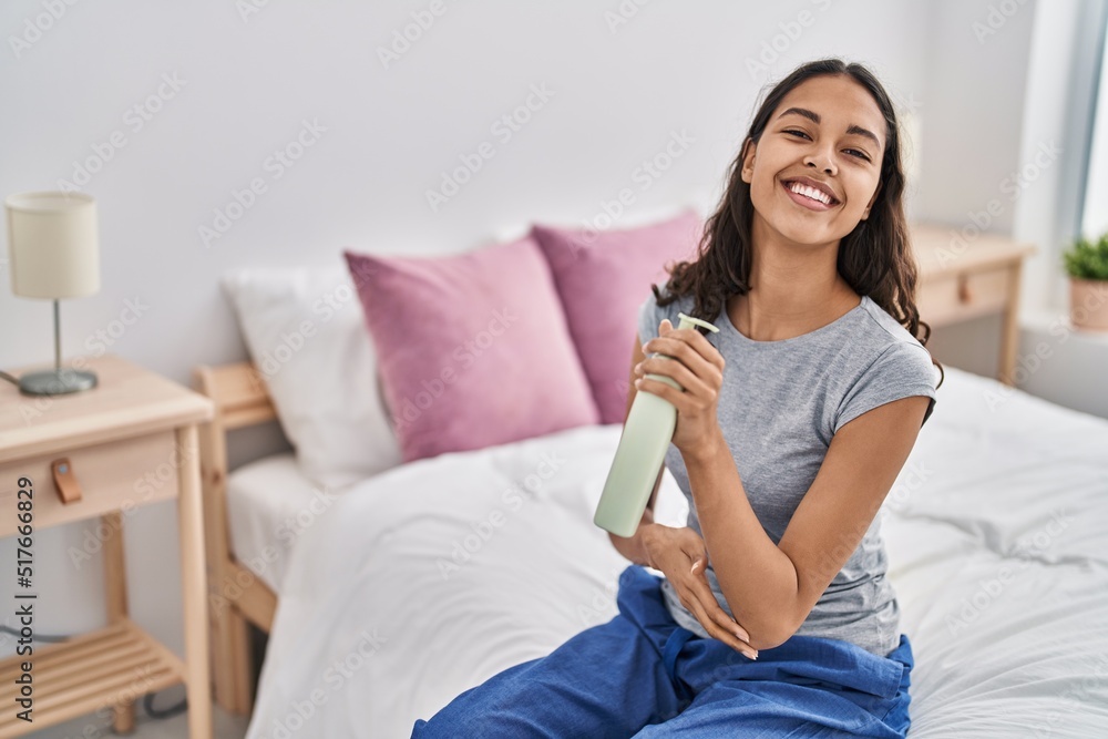 Young african american woman having skin treatment at bedroom Young african american woman having skin treatment at bedroom