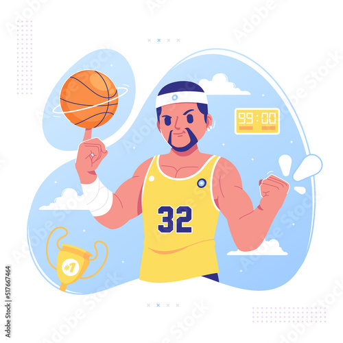 basketball athlete character illustration design