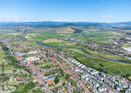 Aerial landscape of the Reghin city - Romania