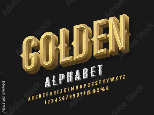 Obraz na plátne Chisel style alphabet design with uppercase, number and symbols