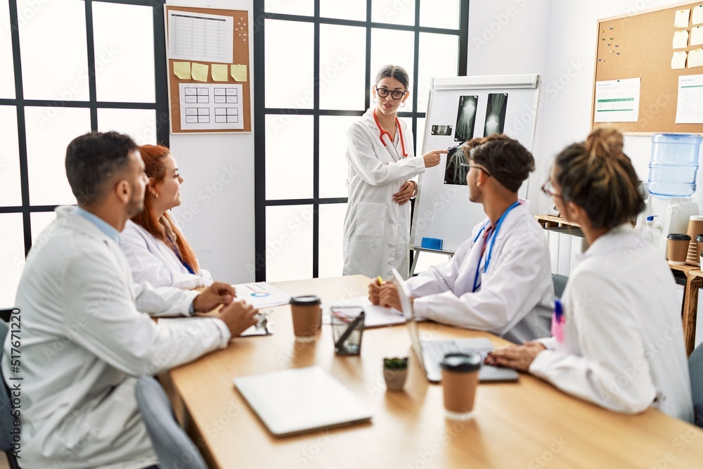 Group of young doctor discussing in a medical meeting at the clinic office. Group of young doctor discussing in a medical meeting at the clinic office.