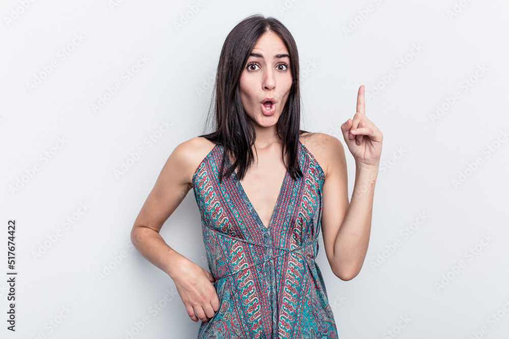Young caucasian woman isolated on white background having an idea, inspiration concept. Young caucasian woman isolated on white background having an idea, inspiration concept.