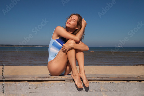 young beautiful woman in swimsuit