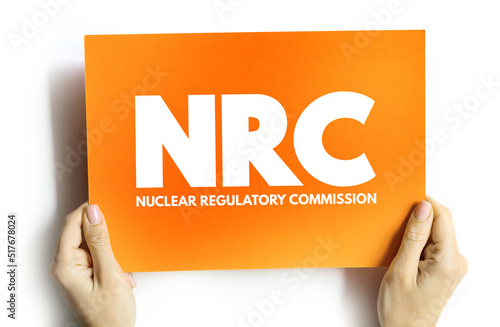 NRC - Nuclear Regulatory Commission acronym on card, abbreviation concept background photo