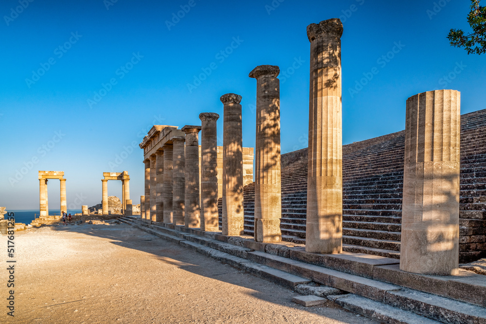 Acropolis of Lindos in Rhodes island in Greece