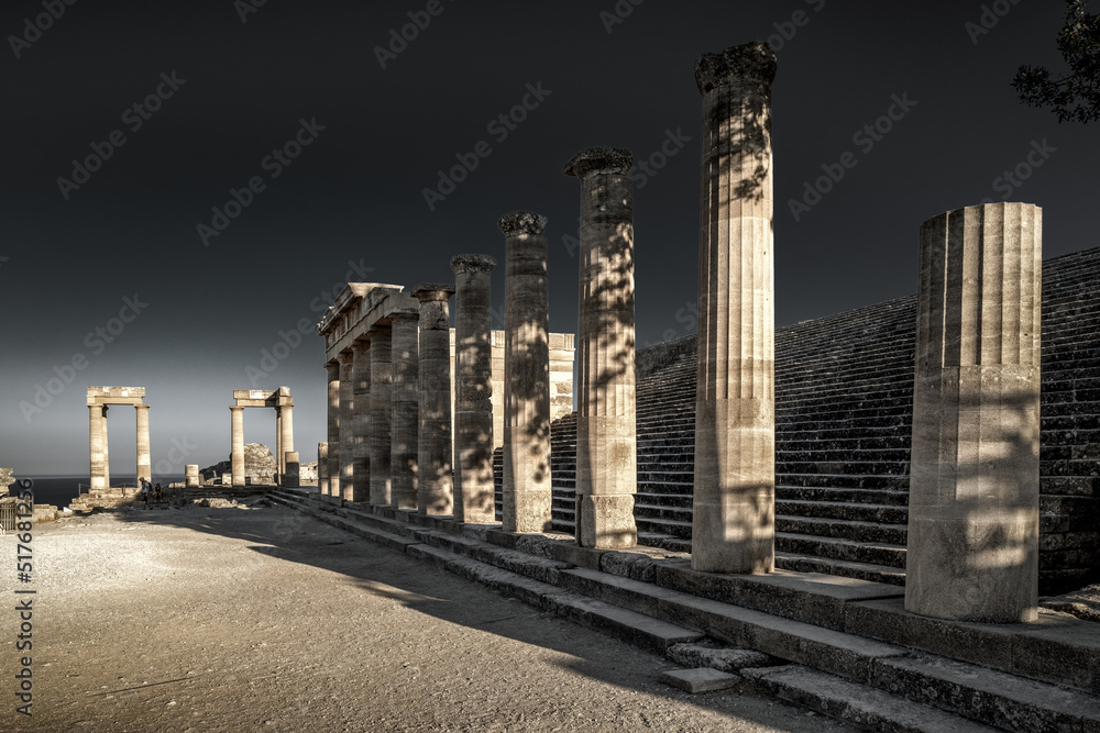Acropolis of Lindos in Rhodes island in Greece Acropolis of Lindos in Rhodes island in Greece