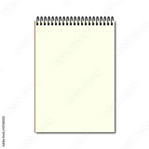blank notebook isolated on white