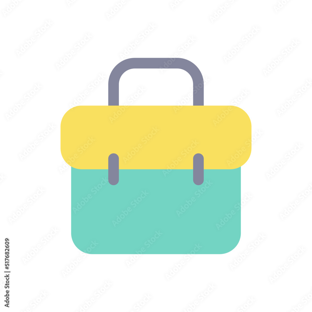 Business case flat color ui icon. Employment. Commerce and marketing. Travel luggage. Simple filled element for mobile app. Colorful solid pictogram. Vector isolated RGB illustration Business case flat color ui icon. Employment. Commerce and marketing. Travel luggage. Simple filled element for mobile app. Colorful solid pictogram. Vector isolated RGB illustration