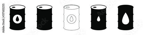 Oil drum container, barrel icon for apps and websites. Vector icon isolated on white background.