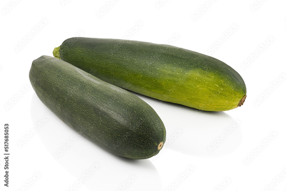 Organic zucchini on white background isolated with clipping path Organic zucchini on white background isolated with clipping path