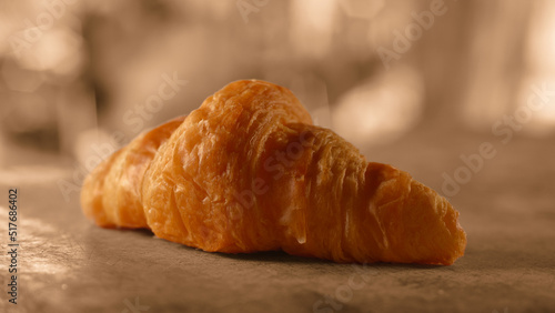 croissant on a wooden table