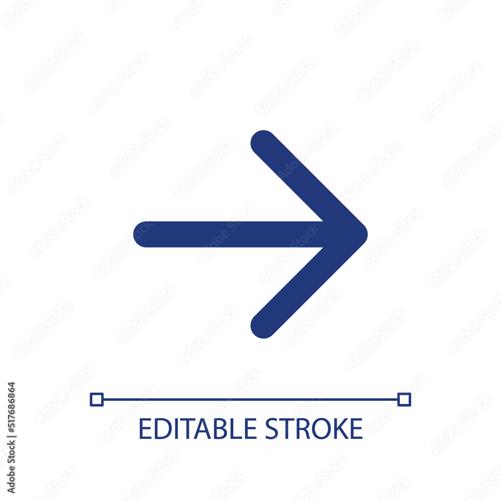 Rightwards arrow pixel perfect RGB color ui icon. Pressing right. Setting menu. Simple filled line element. GUI, UX design for mobile app. Vector isolated pictogram. Editable stroke. Arial font used Rightwards arrow pixel perfect RGB color ui icon. Pressing right. Setting menu. Simple filled line element. GUI, UX design for mobile app. Vector isolated pictogram. Editable stroke. Arial font used