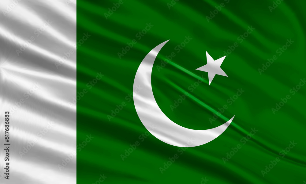 Pakistan flag design. Waving Pakistani flag made of satin or silk fabric. Vector Illustration. Pakistan flag design. Waving Pakistani flag made of satin or silk fabric. Vector Illustration.