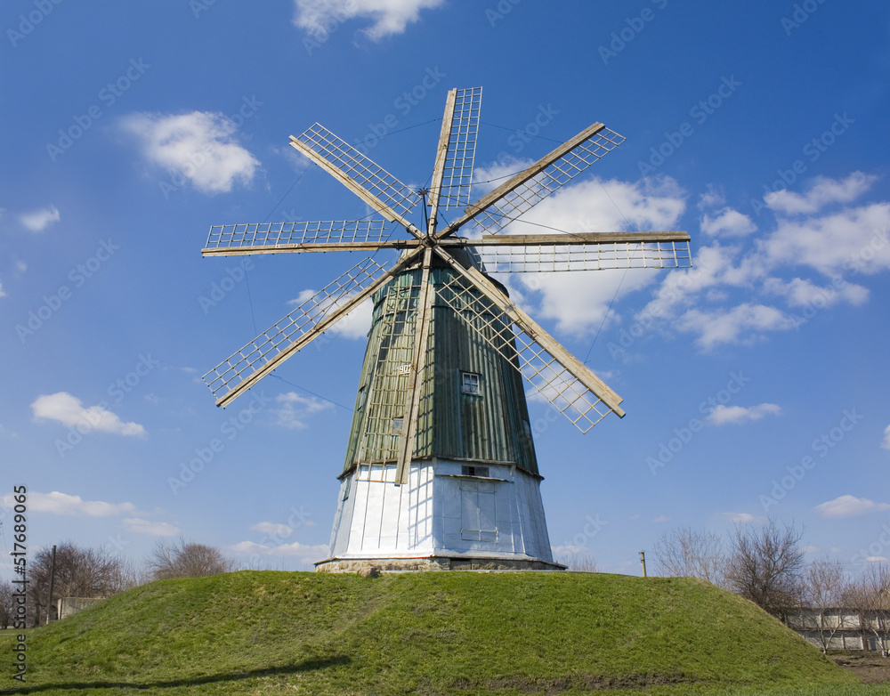 Dutch windmill in the village of Pustovity, Ukraine	
