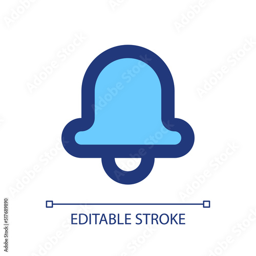 Notifications pixel perfect RGB color ui icon. Adjust ringer volume. Alarm clock. Simple filled line element. GUI, UX design for mobile app. Vector isolated pictogram. Editable stroke. Arial font used