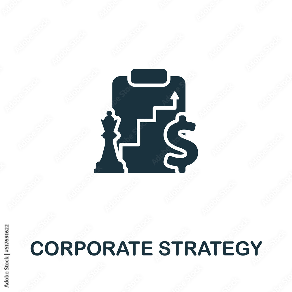 Corporate Strategy icon. Monochrome simple Business Management icon for templates, web design and infographics