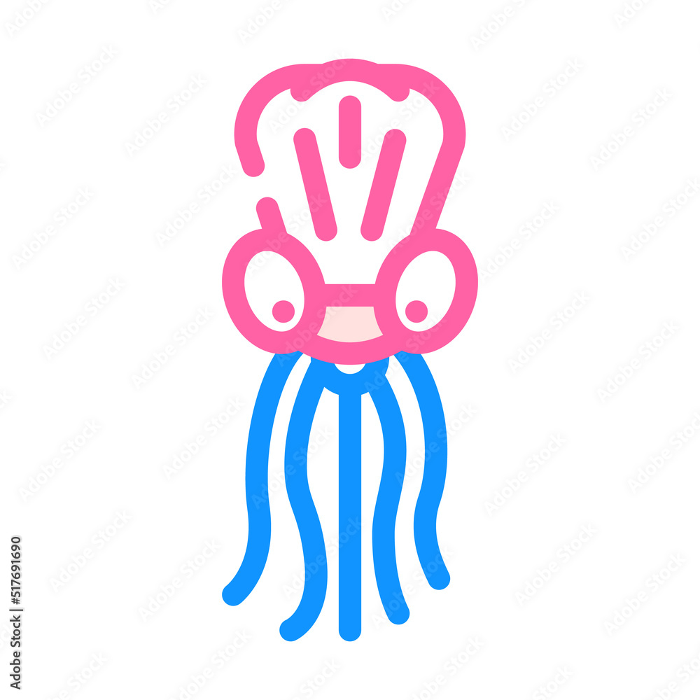 Obraz premium jellyfish form kite color icon vector. jellyfish form kite sign. isolated symbol illustration