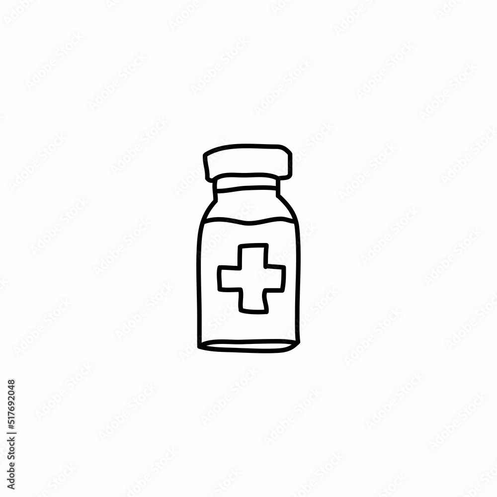 Hand drawn Medical Bottle icon, simple doodle icon Hand drawn Medical Bottle icon, simple doodle icon