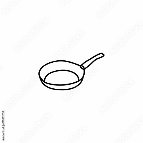 Hand drawn Frying pan icon, simple doodle icon