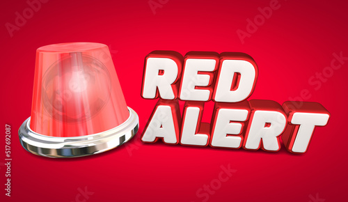 Red Alert Flashing Light Warning Danger Emergency Notice 3d Illustration