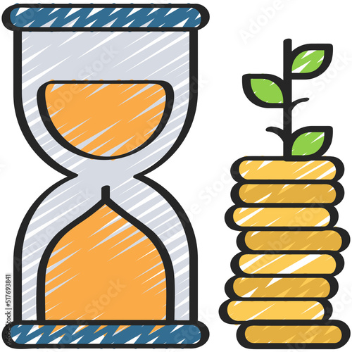 Timed Money Growth Icon