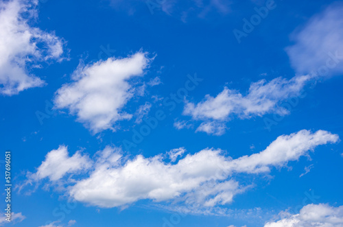 Background of cloud formations against a blue sky.