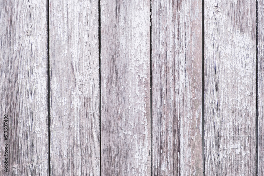 Old White Natural Wooden Board Texture for Wallpaper. With copy space for text.