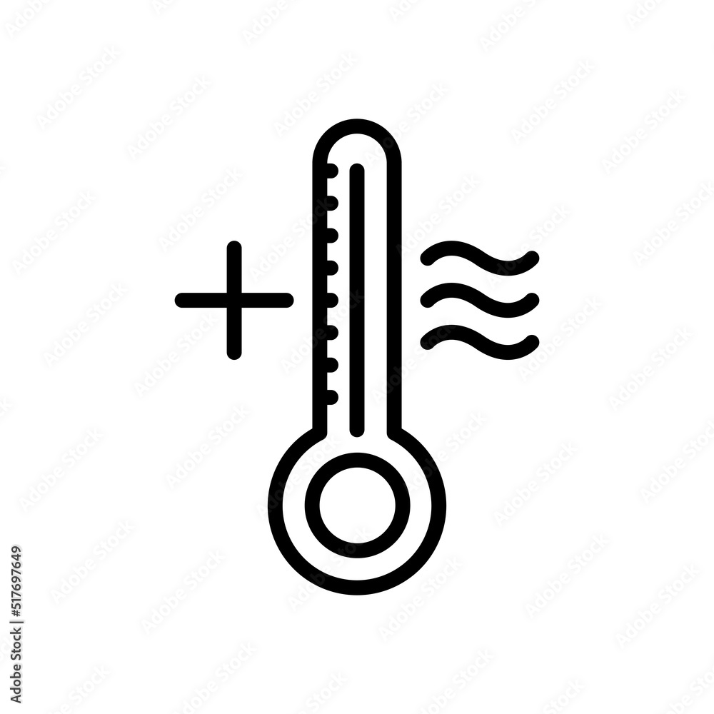line icon heat weather thermometer design vector illustration. line icon heat weather thermometer design vector illustration.