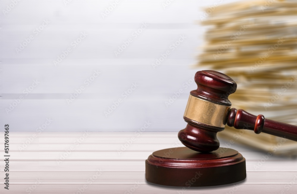 Piles Judicial Court Files And Judge Gavel on the desk Piles Judicial Court Files And Judge Gavel on the desk