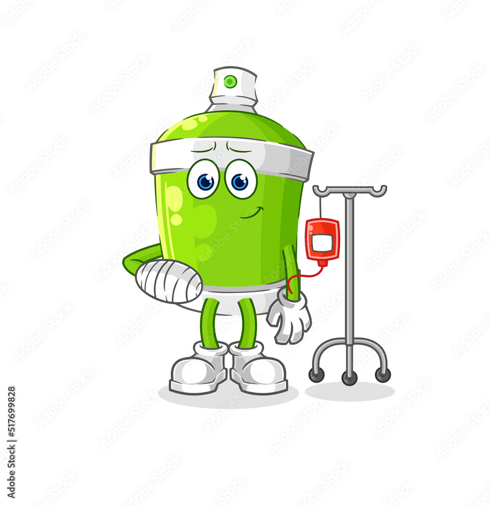 spray paint sick in IV illustration. character vector spray paint sick in IV illustration. character vector