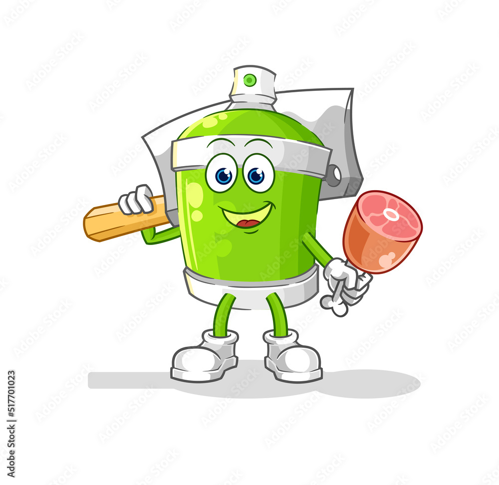 spray paint Butcher illustration. character vector spray paint Butcher illustration. character vector