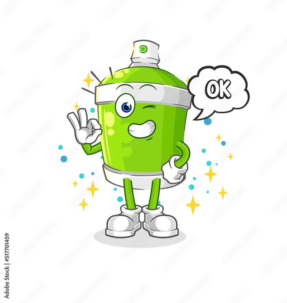 spray paint agree mascot. cartoon vector spray paint agree mascot. cartoon vector