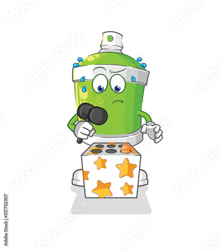 spray paint play whack a mole mascot. cartoon vector