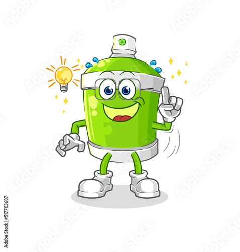 spray paint got an idea cartoon. mascot vector