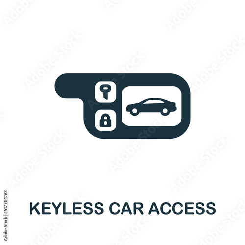 Keyless Car Access icon. Monochrome simple line Car Service icon for templates, web design and infographics
