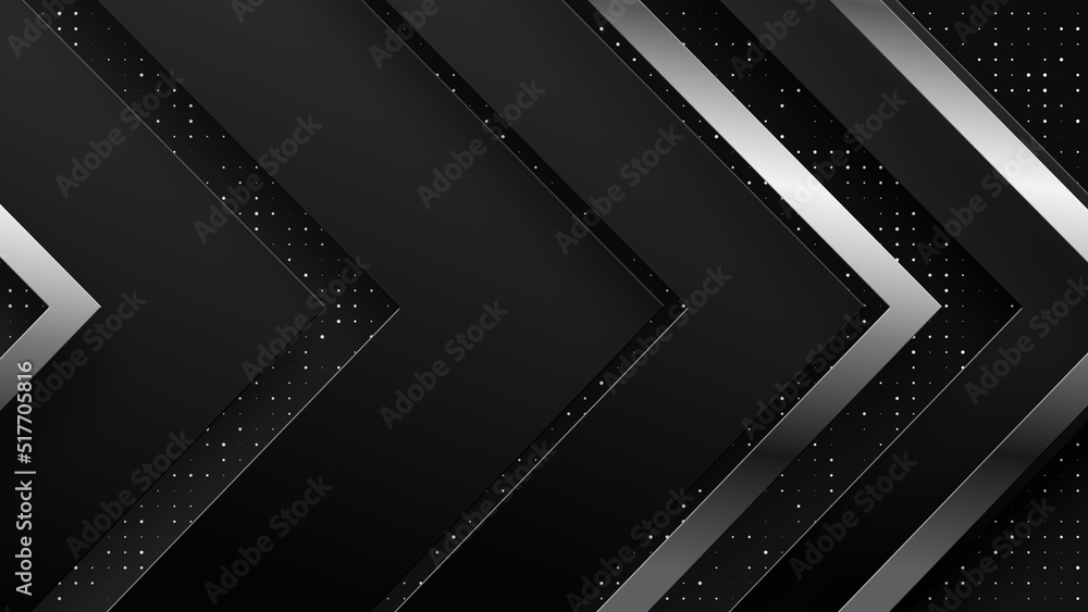 Fototapeta premium Abstract tech geometric black and silver shapes seamless loop motion graphics elegant business presentation background.