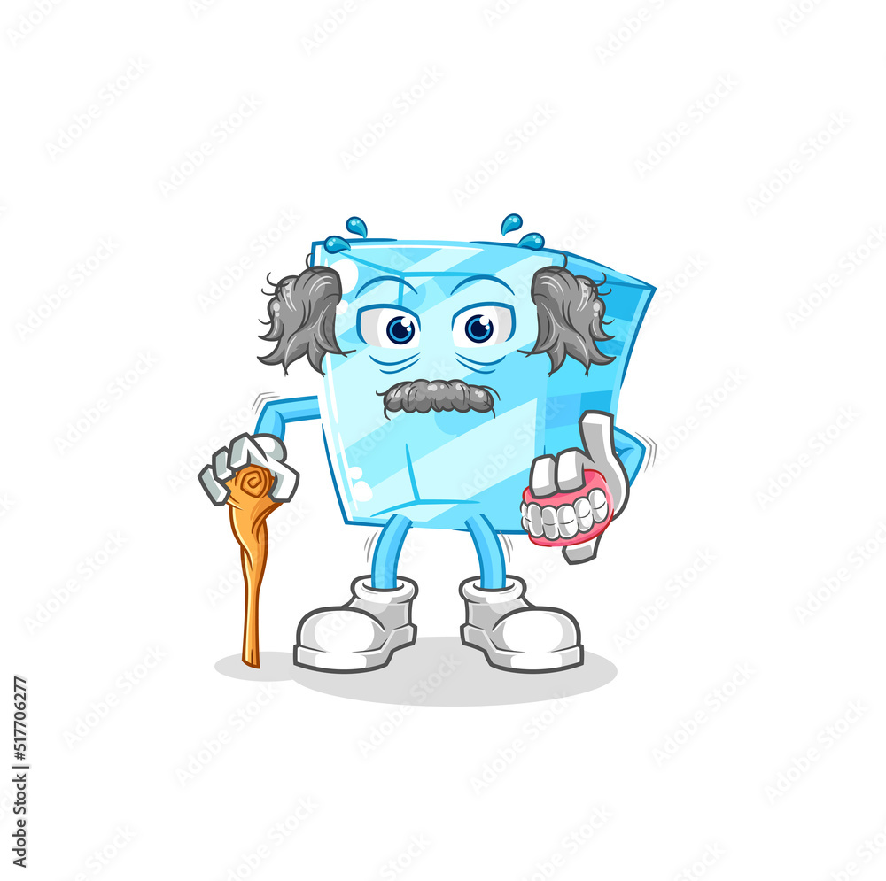 glass white haired old man. character vector glass white haired old man. character vector