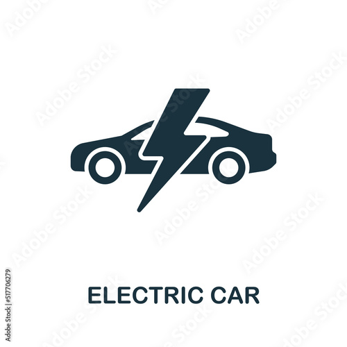 Electric Car icon. Monochrome simple line Car Service icon for templates, web design and infographics