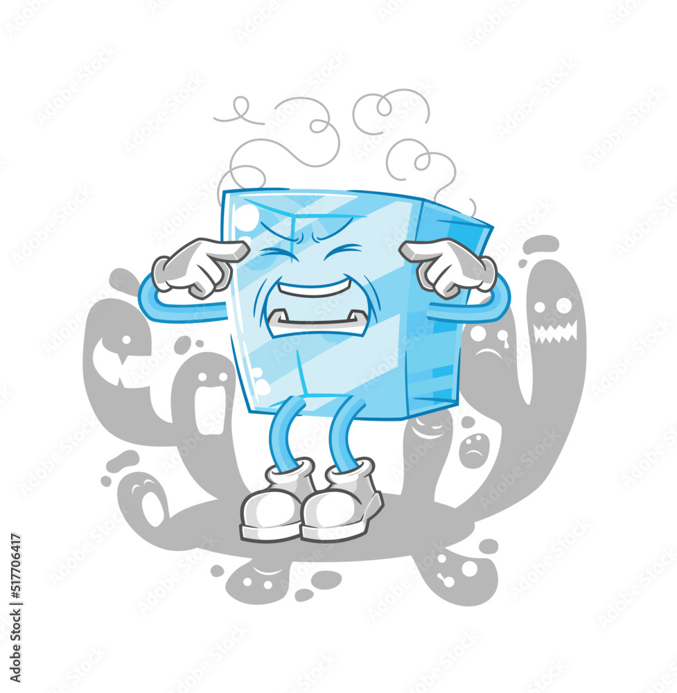 depressed glass character. cartoon vector