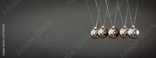 Newton's cradle balls. Space for your text