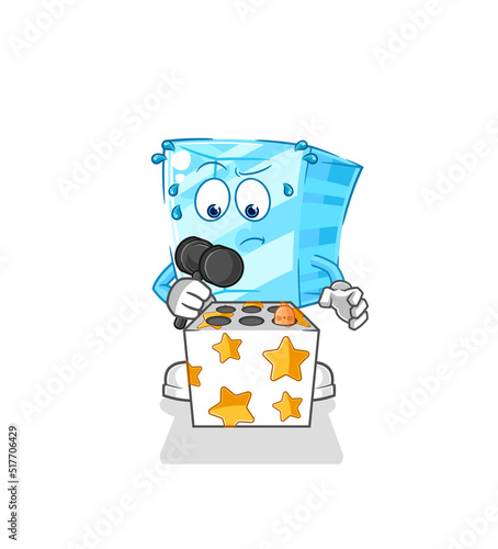 glass play whack a mole mascot. cartoon vector