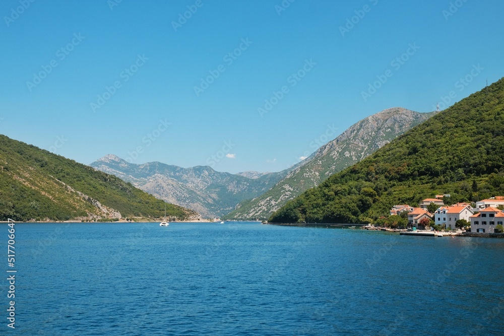 View of Boko Kotor Bay in Montenegro