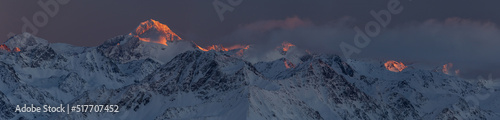 Colorful sunset panorama of Alps at winter © Lukas