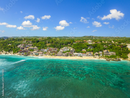 Aerial view of tropical beach and turquoise water, Bali, Indonesia