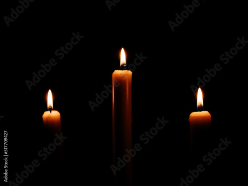 Abstract candle design on black background, beautiful 3D photo for design or interior