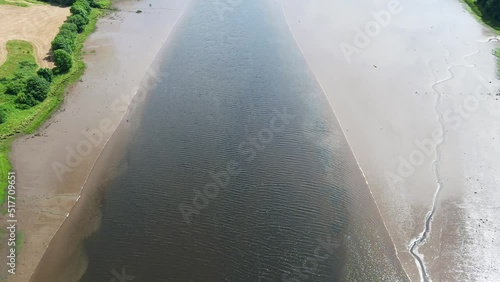 Aerial view of Ballina in County Mayo, Ireland photo