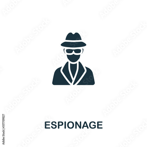 Espionage icon. Monochrome simple line Crime icon for templates, web design and infographics