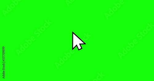 Mouse click with spark. Click icon animation cursor symbol with green screen photo