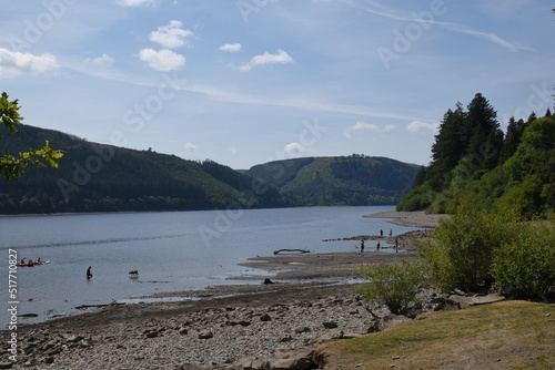 the scenery at lake Vyrnwy in the welsh mountains  photo