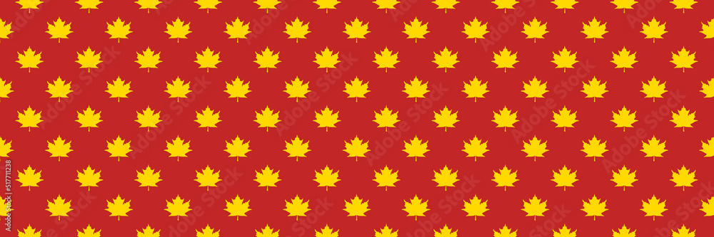 pattern of yellow maple leaves on a brown background. template for application to the surface. Banner for insertion into site. Place for text cope space. pattern of yellow maple leaves on a brown background. template for application to the surface. Banner for insertion into site. Place for text cope space.